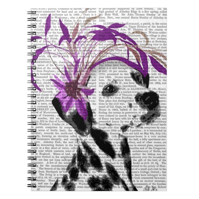 Dalmatian With Purple Fascinator Notebook (Front)