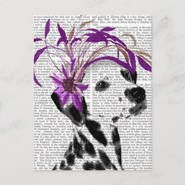 Dalmatian With Purple Fascinator Postcard (Front)