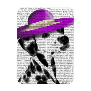 Dalmatian With Purple Wide Brimmed Hat Magnet