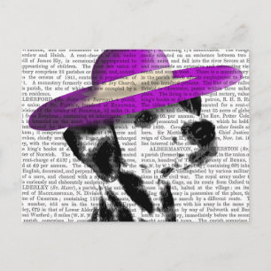 Dalmatian With Purple Wide Brimmed Hat Postcard