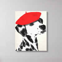 Dalmatian With Red Beret