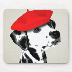 Dalmatian With Red Beret Mouse Mat