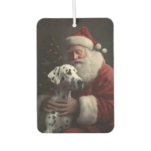 Dalmatian With Santa Claus Festive Christmas Car Air Freshener