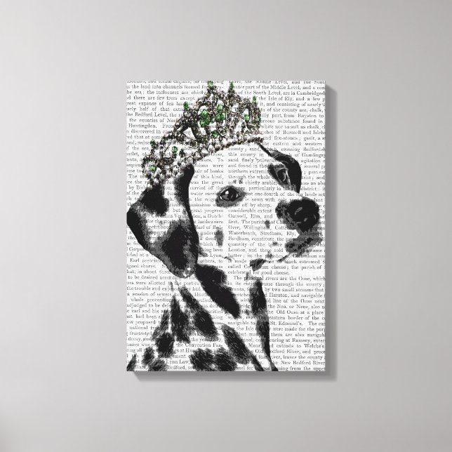 Dalmatian with Tiara Canvas Print (Front)