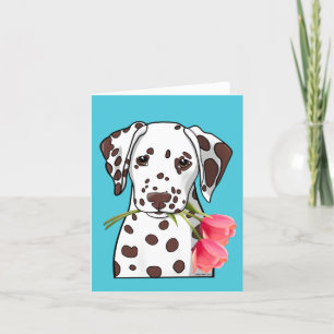 Dalmatian with Tulips Thank You Card
