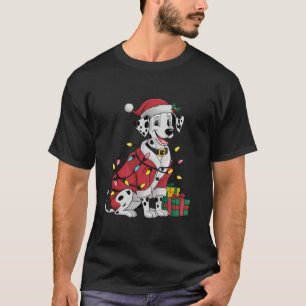 Dalmatian Xmas Lighting Santa Dalmatian Dog Christ T-Shirt