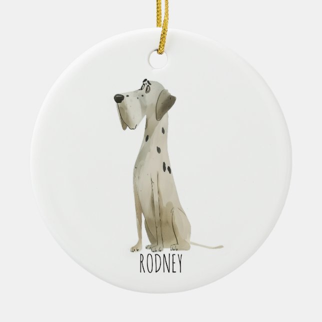 Dalmatians Dog Ceramic Tree Decoration (Front)
