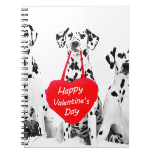 Dalmatians Dog Heart Happy Valentine's Day Notebook