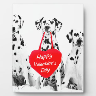 Dalmatians Dog Heart Happy Valentine's Day Plaque