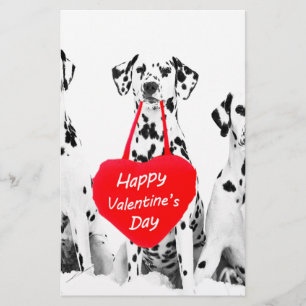 Dalmatians Dog Heart Happy Valentine's Day Stationery