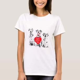 Dalmatians Dog Heart Happy Valentine's Day T-Shirt