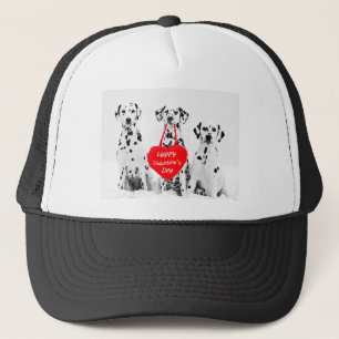 Dalmatians Dog Heart Happy Valentine's Day Trucker Hat