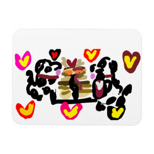 Dalmatians eating pancakes valentine's day magnet