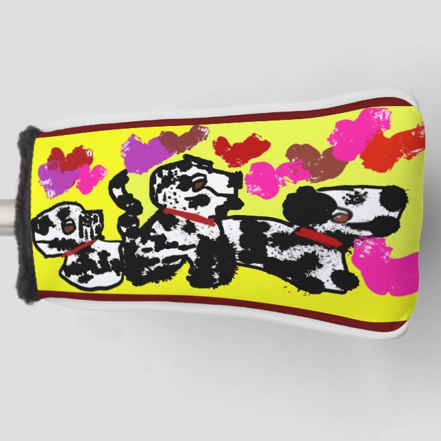 Dalmatians  hearts fun golf head cover (Front)