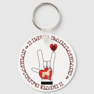 DALMATIANS - I ASL LOVE SIGN ORANGE DALMATIANS KEY RING