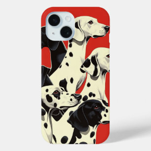 Dalmatians in Formation Bold Dog Art iPhone 15 Case