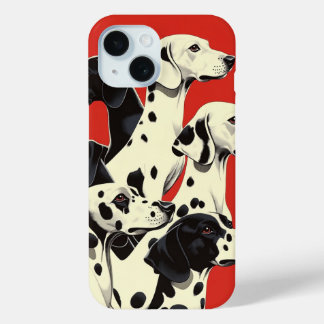 Dalmatians in Formation | Bold Dog Art iPhone 15 Case