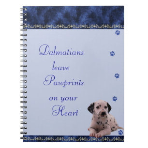 Dalmatians  Pawrints on Your Heart Notebook ~blue