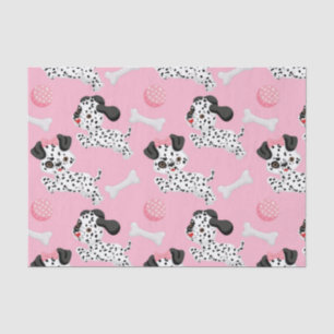Dalmatians Puppies Black Spots Pink Toy Ball White Tissue Paper
