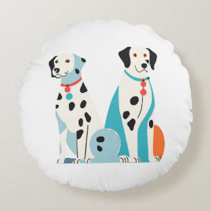 dalmatians round cushion