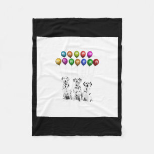 Dalmatians Wishing Happy New Year 2016 _1 Fleece Blanket