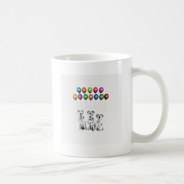 Dalmatians Wishing Happy New Year 2016 Coffee Mug (Right)