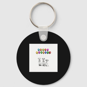 Dalmatians Wishing Happy New Year 2016 Key Ring