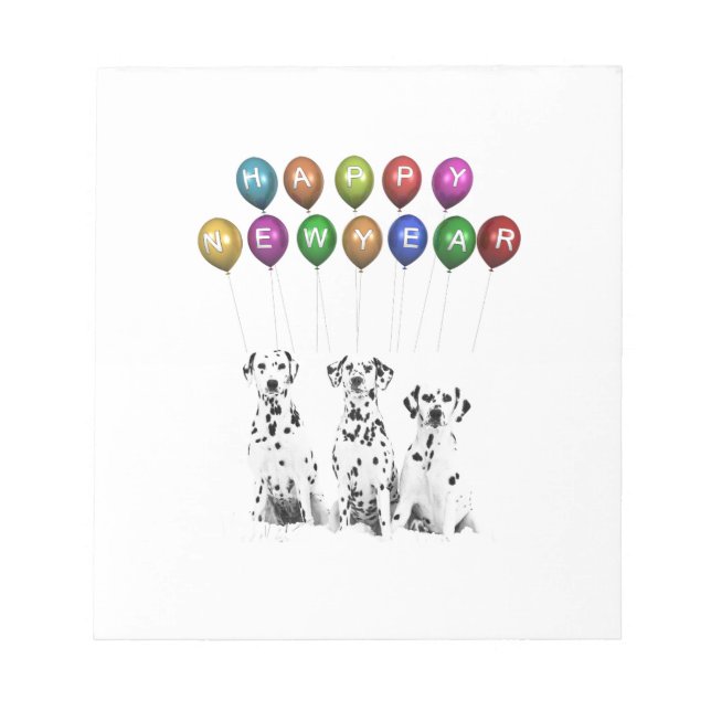 Dalmatians Wishing Happy New Year 2016 Notepad (Front)