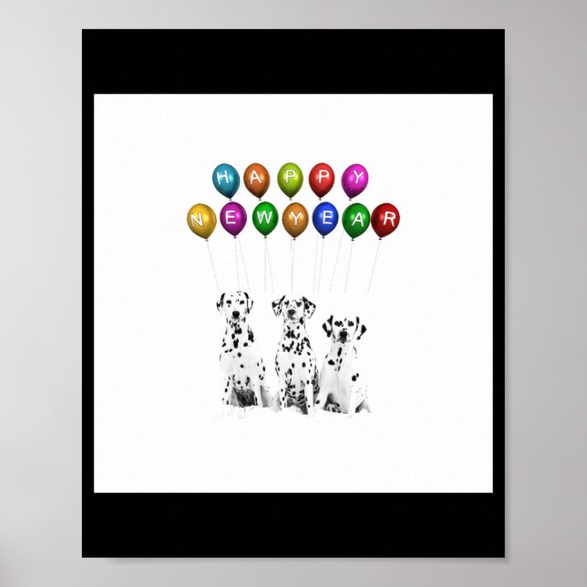 Dalmatians Wishing Happy New Year 2016  Poster (Front)