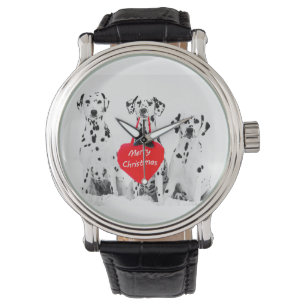 Dalmatians Wishing Merry Christmas watch