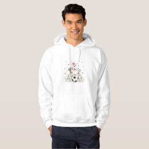 Dalmatians with soccer ball for Valentine's Day Hoodie