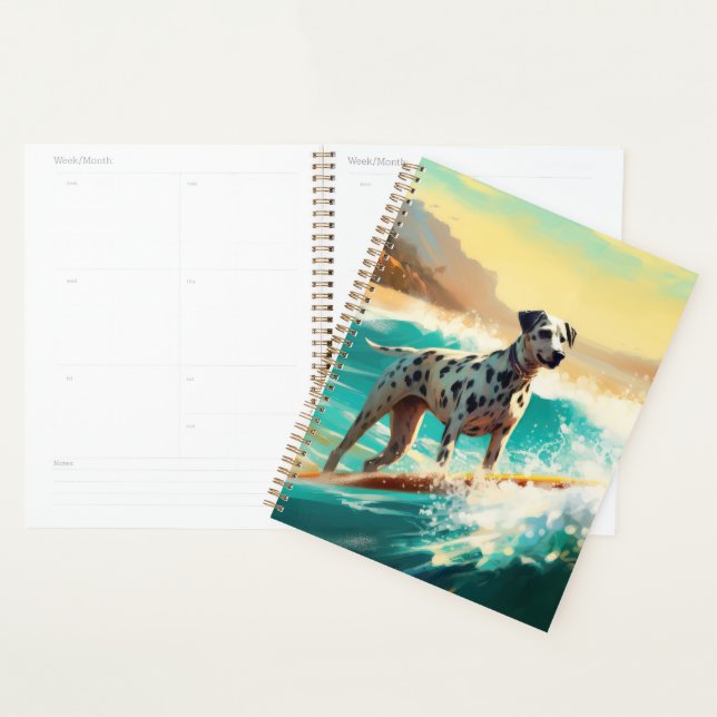 Dalmation Beach Surfing Painting  Planner (Display)
