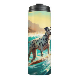 Dalmation Beach Surfing Painting  Thermal Tumbler