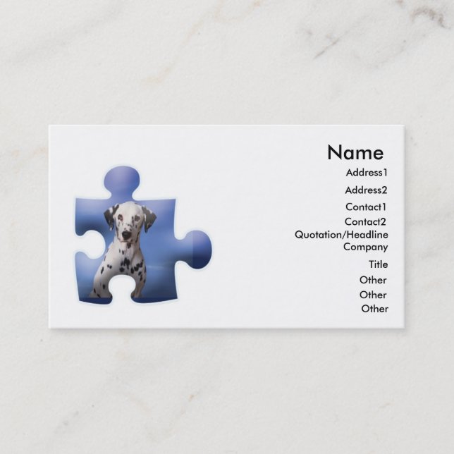 Dalmation Dog Business Cad Card (Front)