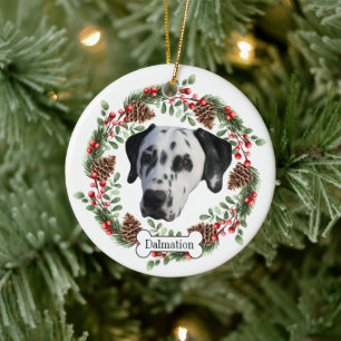dalmation dog ceramic tree decoration