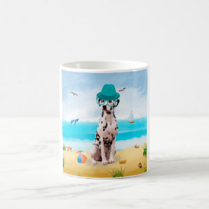 Dalmation Dog on Beach Coffee Mug