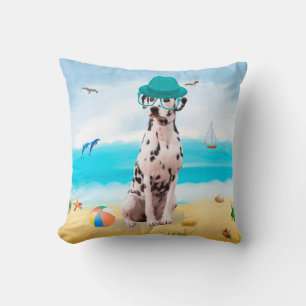 Dalmation Dog on Beach Cushion