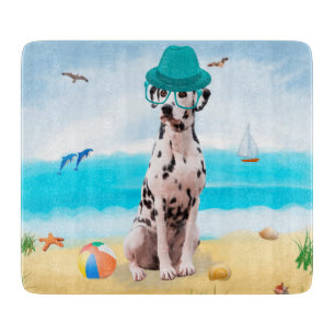 Dalmation Dog on Beach Cutting Board