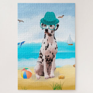 Dalmation Dog on Beach Jigsaw Puzzle