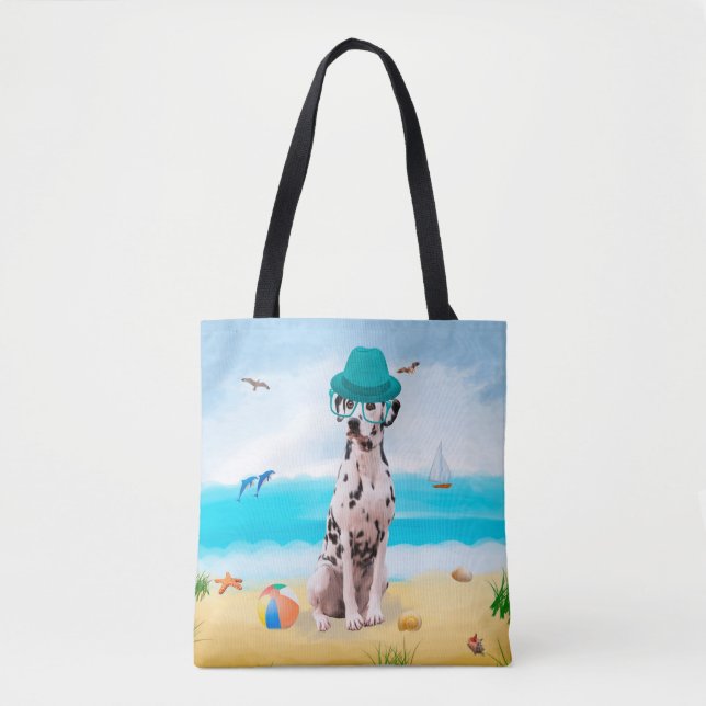 Dalmation Dog on Beach Tote Bag (Front)