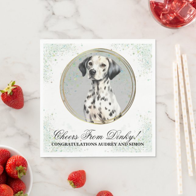 Dalmation Dog Wedding Napkins With Dogs Photo (Insitu)