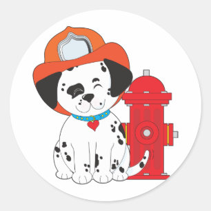Dalmation Fire Dog Classic Round Sticker