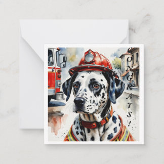 Dalmation Fire  Helmet Graduation Notecard