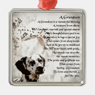 Dalmation - Grandson Poem Metal Tree Decoration