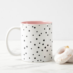 DALMATION IMPERFECT SPOTS cute fun modern minimal Two-Tone Coffee Mug