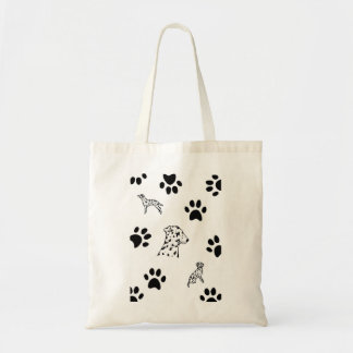 Dalmation puppies paws tote bag