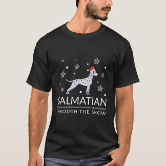 Dalmation Through The Snow Design For Christmas T-Shirt