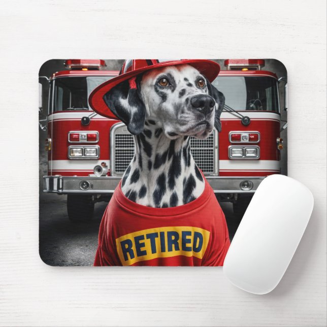 Dalmation Wearing a Retired Shirt Mouse Mat (With Mouse)