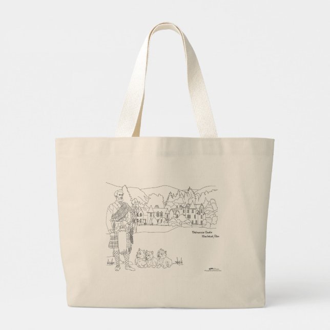 Dalmunzie Castle, Highlander, Westies Tote Bag (Back)