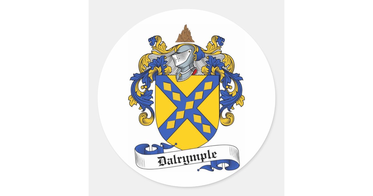DALRYMPLE FAMILY CREST DALRYMPLE COAT OF ARMS CLASSIC ROUND STICKER